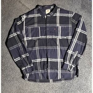 Levi's Plaid Flannel - Dark Blue - Size XXL